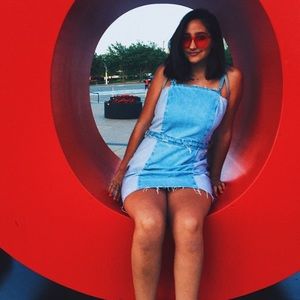 Backless denim dress